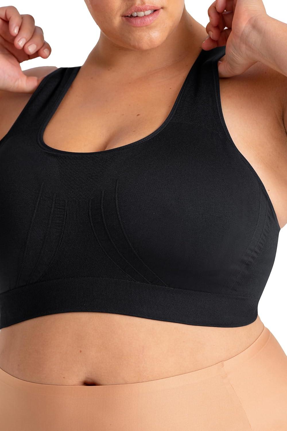 imageSHAPERMINT Sports Bras for Women  Workout Bras for Women Plus Size Sports Bra Workout Tops for Women High Support2 Pack  Black