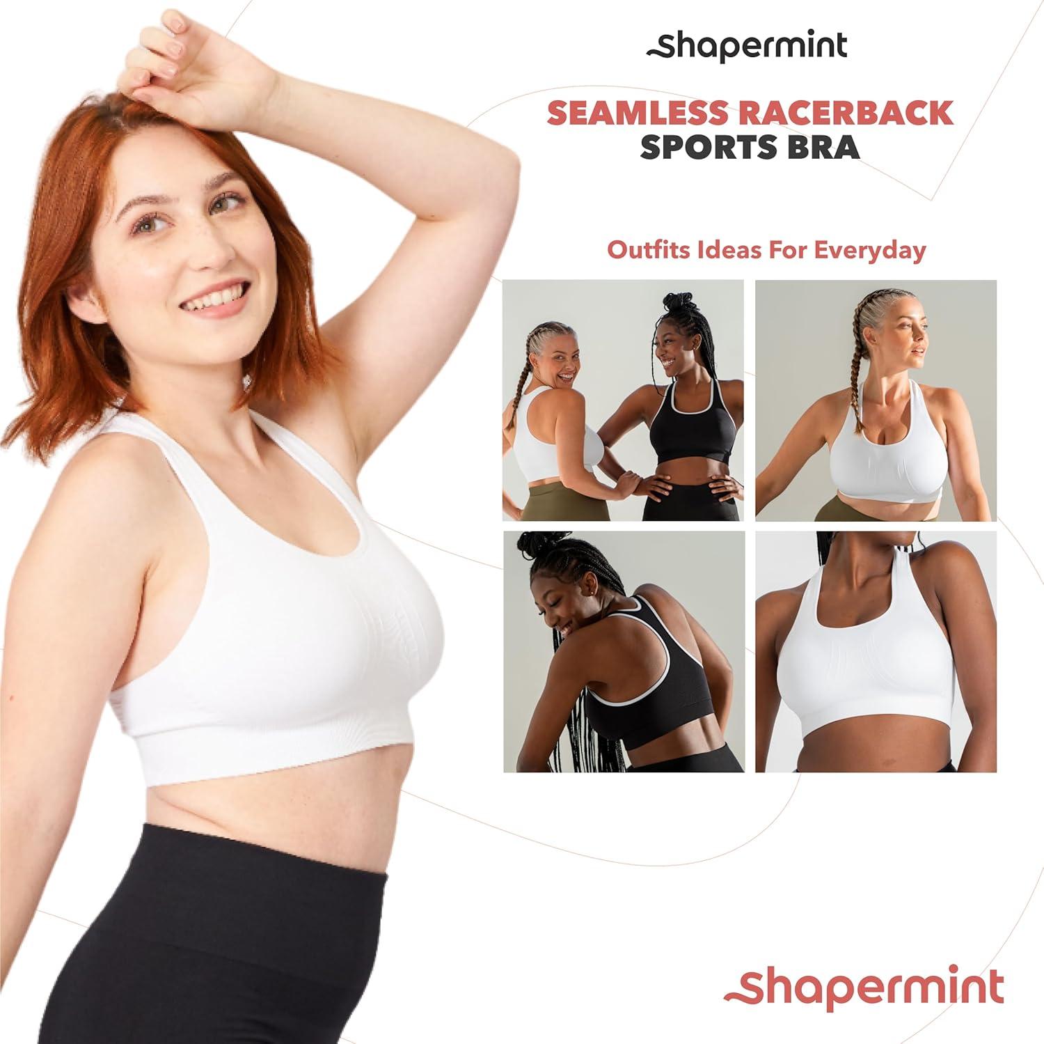 imageSHAPERMINT Sports Bras for Women  Workout Bras for Women Plus Size Sports Bra Workout Tops for Women High Support2 Pack  White