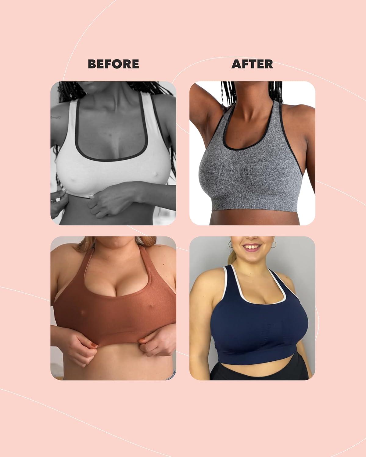 imageSHAPERMINT Sports Bras for Women  Workout Bras for Women Plus Size Sports Bra Workout Tops for Women High SupportWhite With Black Trim