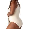 imageSHAPERMINT Bodysuits for Women  Body Shaper Tummy Control Bodysuit Shapewear Bodysuits for Women Scoop Neck Plus SizeBlack