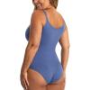 imageSHAPERMINT Bodysuits for Women  Body Shaper Tummy Control Bodysuit Shapewear Bodysuits for Women Scoop Neck Plus SizeDusty Blue