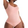 imageSHAPERMINT Bodysuits for Women  Body Shaper Tummy Control Bodysuit Shapewear Bodysuits for Women Scoop Neck Plus SizeRose Tan