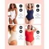 imageSHAPERMINT Bodysuits for Women  Body Shaper Tummy Control Bodysuit Shapewear Bodysuits for Women Scoop Neck Plus SizeWhite