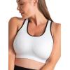 imageSHAPERMINT Sports Bras for Women  Workout Bras for Women Plus Size Sports Bra Workout Tops for Women High SupportWhite With Black Trim