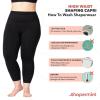 imageSHAPERMINT Womens Black HighWaist Shaping 78 Capri Leggings  Cropped Capri Pants for Women  from Small to Plus Size 3XLarge Black