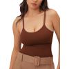 imageSHAPERMINT Womens Tops  Scoop Neck Cami Body Shaper for Women Shapewear Tummy Control Camisole Tank Tops for WomenChocolate