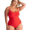 imageSHAPERMINT Bodysuits for Women  Body Shaper Tummy Control Bodysuit Shapewear Bodysuits for Women Scoop Neck Plus SizeRacing Red