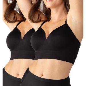 imageSHAPERMINT Bra  Wireless Bras for Women No Underwire  Wirefree Bralettes for Women with Support  Wireless Bra BraletteBlack 2 Pack