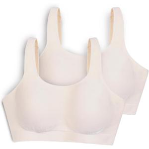imageSHAPERMINT Bras for Women No Underwire  Seamless Bras for Women Wireless Bra Adjustable Seamless Bra Plus SizesBeige 2 Pack