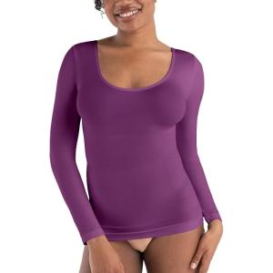 imageSHAPERMINT Cami Shaper Womens Long Sleeve T Shirts Long Sleeve Tops for Women Compression Shirt Women Long Sleeve TopsMulberry