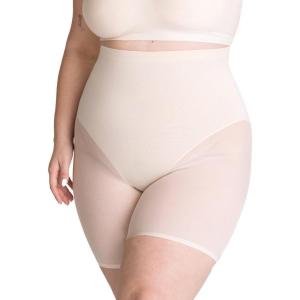imageSHAPERMINT Compression Shorts  High Waisted Women Mesh Body Shaper Shorts  Under Dress Shapewear Shorts No Chub RubBeige