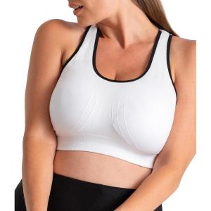 imageSHAPERMINT Sports Bras for Women  Workout Bras for Women Plus Size Sports Bra Workout Tops for Women High SupportWhite With Black Trim
