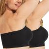 imageSHAPERMINT Strapless Bra  Bandeau top Strapless Bras for Women Plus Size Lingerie for Women Free Clear Bra StrapsBlack 2 Pack