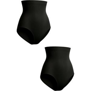 imageSHAPERMINT Shapewear for Women  Seamless Shapewear Tummy Control Panty Body Shaper Tummy Control Underwear for WomenBlack 2 Pack