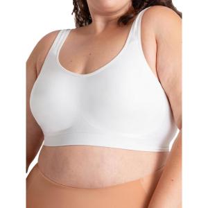 imageSHAPERMINT Wireless Bras for Women No Underwire  Small to Plus Size Bralettes with Support and Natural LiftWhite  Adjustable Straps