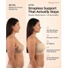 imageSHAPERMINT Strapless Bra Wireless NonSlip Bandeau Convertible Straps Molded Strapless Bras for Women S to Large BreastsBeige 2 Pack