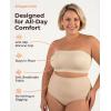 imageSHAPERMINT Strapless Bra Wireless NonSlip Bandeau Convertible Straps Molded Strapless Bras for Women S to Large BreastsBeige 2 Pack