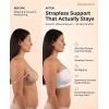 imageSHAPERMINT Strapless Bra Wireless NonSlip Bandeau Convertible Straps Molded Strapless Bras for Women S to Large BreastsWhite