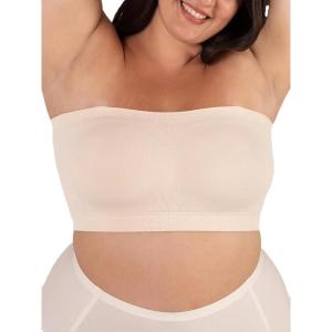 imageSHAPERMINT Strapless Bra Wireless NonSlip Bandeau Convertible Straps Molded Strapless Bras for Women S to Large BreastsBeige