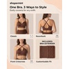 image:imageSHAPERMINT Bras for Women  Full Coverage Wireless Bra Plus Size Support Bra No Underwire Comfortable Lift BrasChocolate