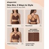image:imageSHAPERMINT Bras for Women  Full Coverage Wireless Bra Plus Size Support Bra No Underwire Comfortable Lift BrasChocolate