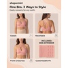 image:imageSHAPERMINT Bras for Women  Full Coverage Wireless Bra Plus Size Support Bra No Underwire Comfortable Lift BrasRose Tan