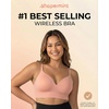 image:imageSHAPERMINT Bras for Women  Full Coverage Wireless Bra Plus Size Support Bra No Underwire Comfortable Lift BrasRose Tan