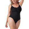 image:imageSHAPERMINT Bodysuit Shapewear for Women  Tummy Control Seamless Body Shaper Small to Plus Size Thong amp Brief BodysuitBlack  Thong Style