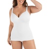 image:imageSHAPERMINT Sweetheart Cami with BuiltIn Bra for Women Wireless Camisole Tank Top Tummy Shapewear Small to Plus SizeWhite