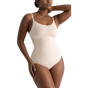 image:imageSHAPERMINT Bodysuit Shapewear for Women  Tummy Control Seamless Body Shaper Small to Plus Size Thong amp Brief BodysuitBeige  Brief Style