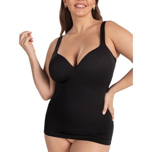 image:imageSHAPERMINT Sweetheart Cami with BuiltIn Bra for Women Wireless Camisole Tank Top Tummy Shapewear Small to Plus SizeBlack