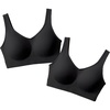 image:imageSHAPERMINT Wireless Bras for Women No Underwire  Small to Plus Size Bralettes with Support and Natural LiftBlack 2 Pack  Fixed Straps