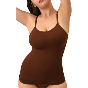 image:imageSHAPERMINT Womens Tops  Scoop Neck Cami Body Shaper for Women Shapewear Tummy Control Camisole Tank Tops for Women1 Pack  Chocolate