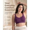 image:imageSHAPERMINT Wireless Bras for Women Seamless Comfort Bra Everyday SupportMulberry  Fixed Straps